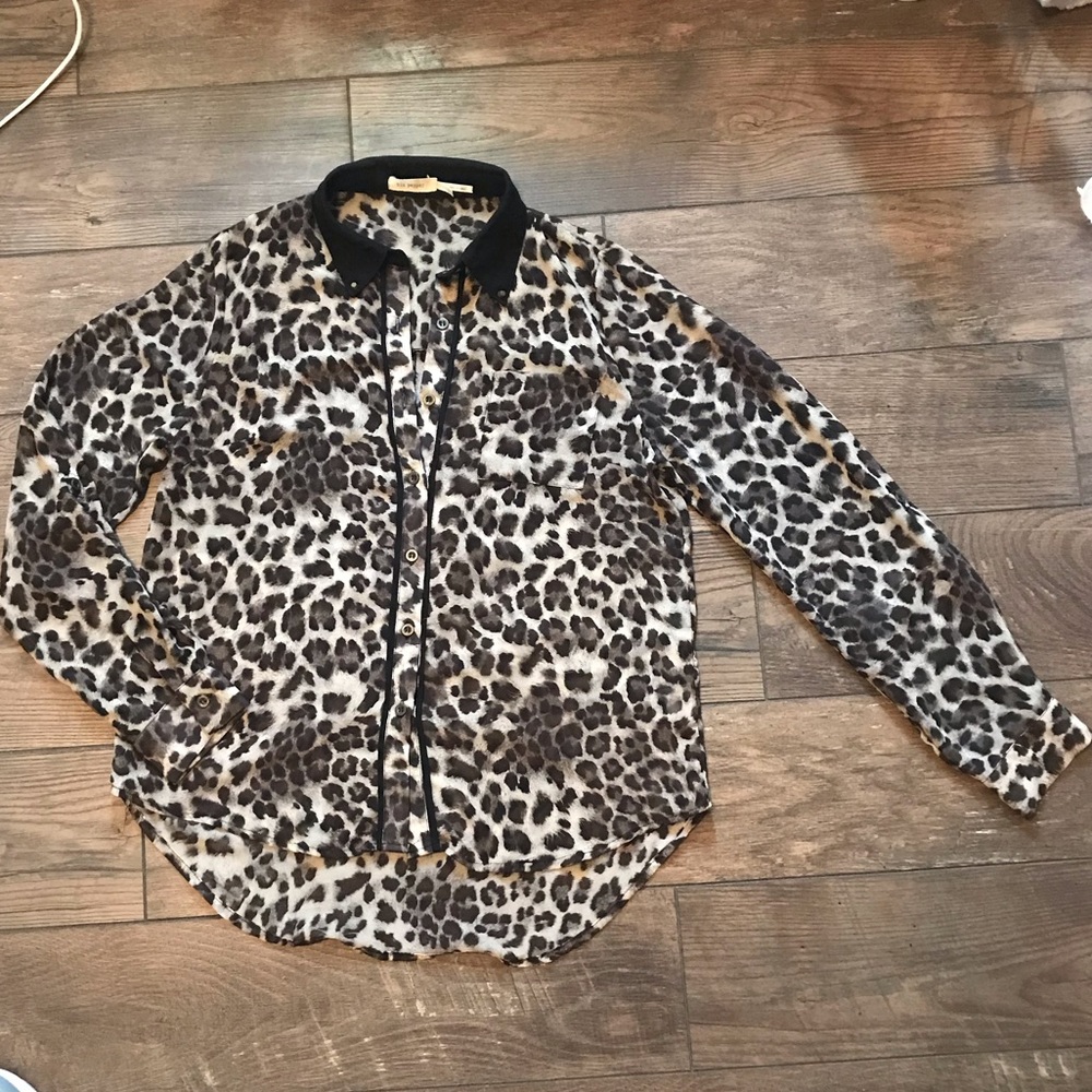 Leopard Print Sheer Shirt